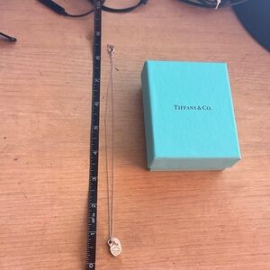 Tiffany & Co. Silver Heart Tag Necklace with Blue Box